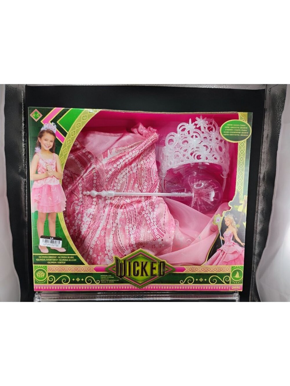 Wicked Glinda Deluxe Dress-Up Set Girls Costume Ages 4-6 Pink